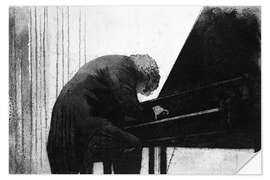 Sticker mural John Ogdon at the piano, Exeter University, 1979