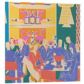 Foam board print Patrons at Tables in an Art Deco Jazz Club, 1931