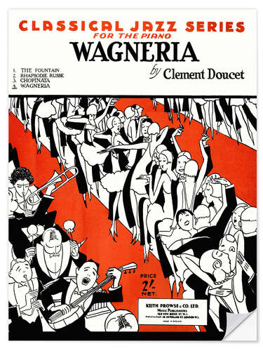 Selvklebende plakat Jazz Wagneria by Clément Doucet, 1927