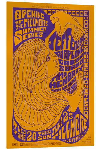 Tableau en verre acrylique Concert poster for the opening of the Fillmore Summer Series