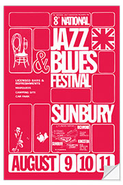 Selvklebende plakat Jazz &amp; Blues Festival 1968