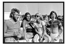 Gerahmter Kunstdruck Johnny Hallyday, Sheila, Sylvie Vartan und Francoise Hardy, Frankreich 1969