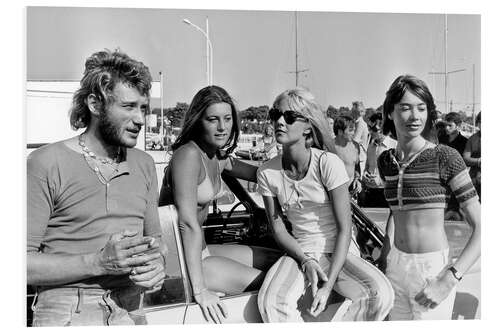 Foam board print Johnny Hallyday, Sheila, Sylvie Vartan and Francoise Hardy, France 1969