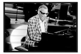 Gerahmter Kunstdruck Ray Charles am Klavier, 1982