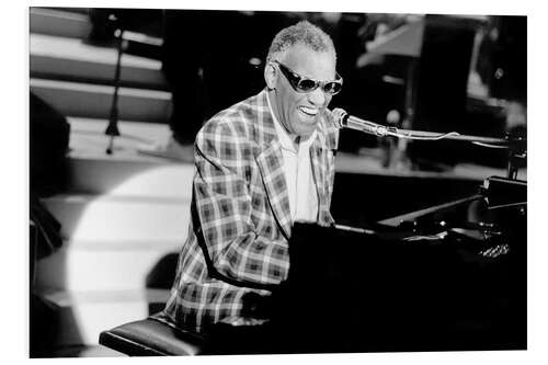 Stampa su PVC Ray Charles at the piano, 1982