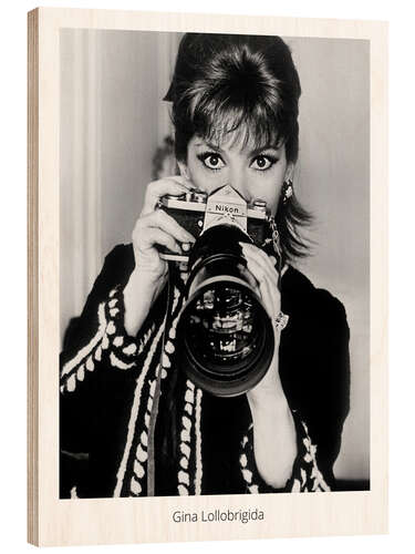 Wood print Gina Lollobrigida