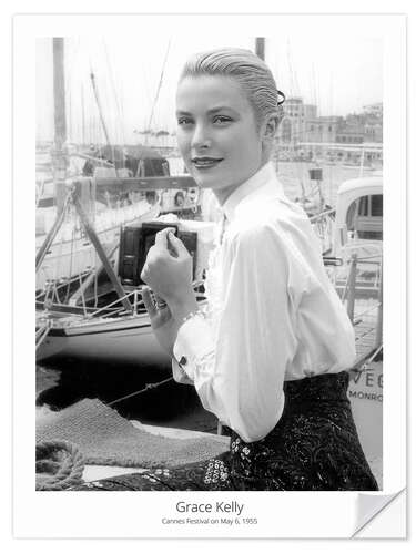 Sticker mural Grace Kelly, Cannes Festival on May 6, 1955