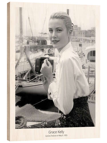 Obraz na drewnie Grace Kelly, Cannes Festival on May 6, 1955