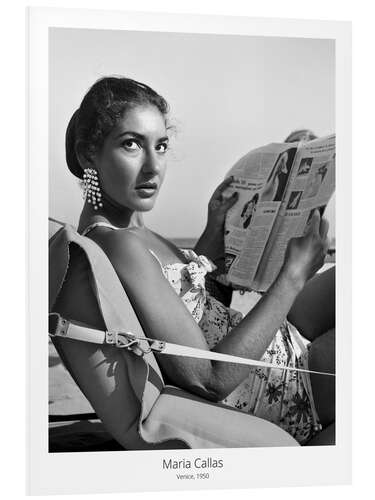 Foam board print Maria Callas, Venice, 1950