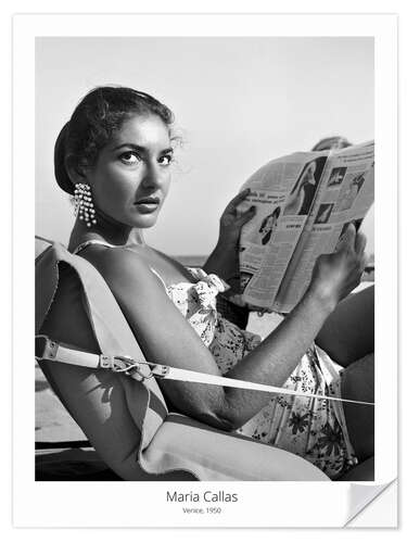 Muursticker Maria Callas, Venice, 1950