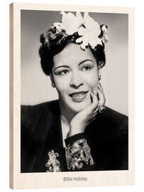 Wood print Billie Holiday