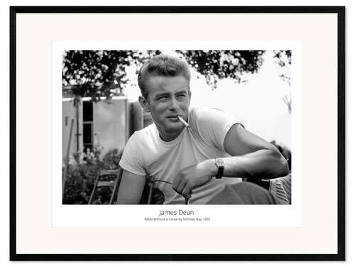 Framed art print James Dean, Rebel Without a Cause by Nicholas Ray, 1955