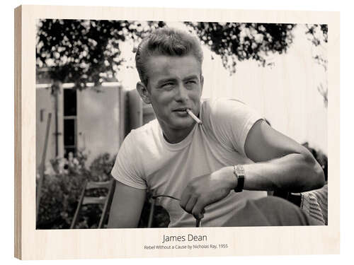 Tableau en bois James Dean, Rebel Without a Cause by Nicholas Ray, 1955