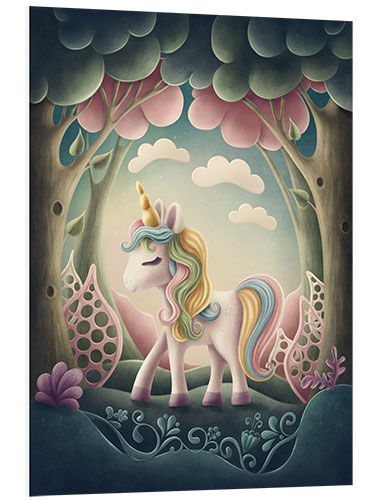 Foam board print Unicorn in the forest