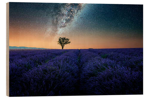 Hout print Milky way in Provence