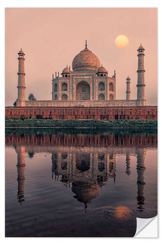 Selvklebende plakat Taj Mahal at sunset