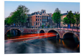 Foam board print Amsterdam at dusk