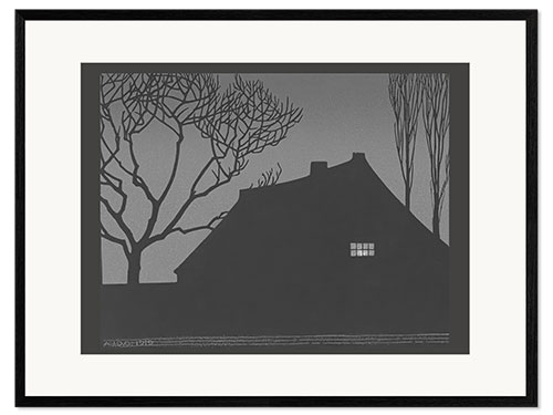 Kehystetty taidepainatus Winter evening, 1919