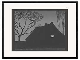Kehystetty taidepainatus Winter evening, 1919