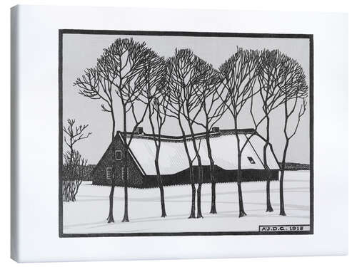 Lerretsbilde Farm in the snow, 1918