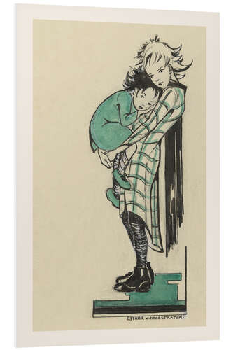 Foam board print Girl with a child in her arms