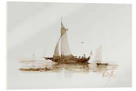 Acrylglas print Zeilschip met figuren op het water