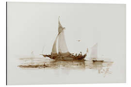 Magnettafel Segelschiff mit Figuren auf dem Wasser