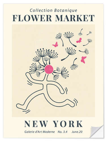 Selvklebende plakat Flower Market New York I