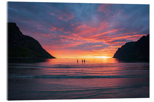 Acrylic print Sky during the midnight sun, Ersfjord