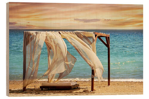 Stampa su legno Canopy on the beach