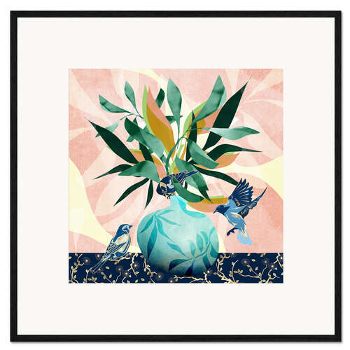 Gerahmter Kunstdruck Vintage Vase