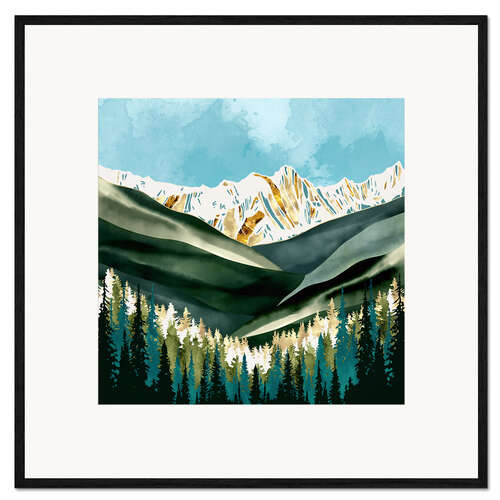 Inramat konsttryck Ivory mountains