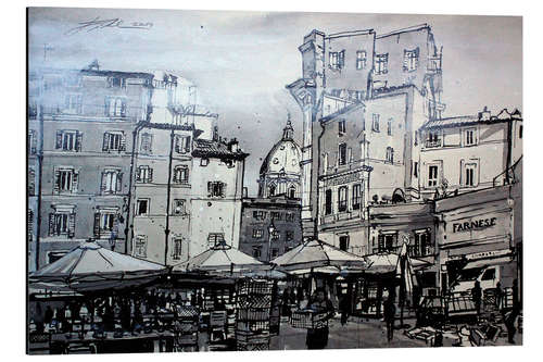 Aluminium print Rom, Markt am Campo de' Fiori