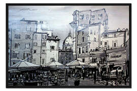 Gerahmter Kunstdruck Rom, Markt am Campo de' Fiori