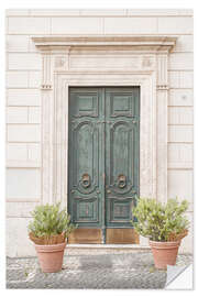 Selvklebende plakat Vintage door in Rome