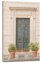 Wood print Vintage door in Rome