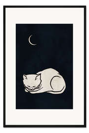 Gerahmter Kunstdruck Schlafende Katze
