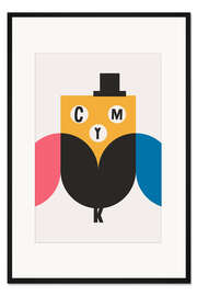 Gerahmter Kunstdruck CMYK Owl