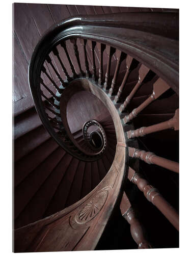 Quadro em acrílico Brown wooden staircase