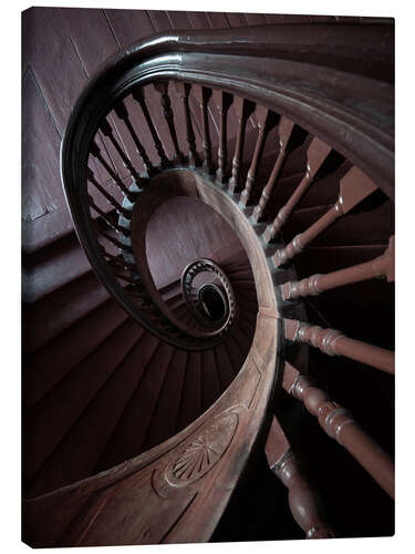 Stampa su tela Brown wooden staircase