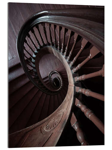 Gallery print Brown wooden staircase