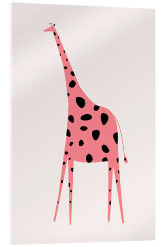 Acrylglasbild Giraffe rosa