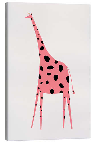 Canvas print Giraffe pink