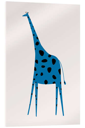 Acrylic print Giraffe blue