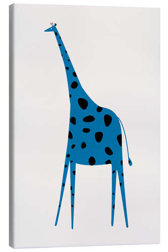 Canvas print Giraffe blue