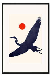 Gerahmter Kunstdruck Japandi Crane