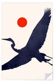 Wall sticker Japandi Crane