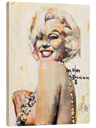 Wood print Marilyn Monroe - Diamonds