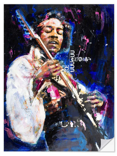 Naklejka na ścianę Jimi Hendrix