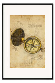 Gerahmter Kunstdruck Kompass